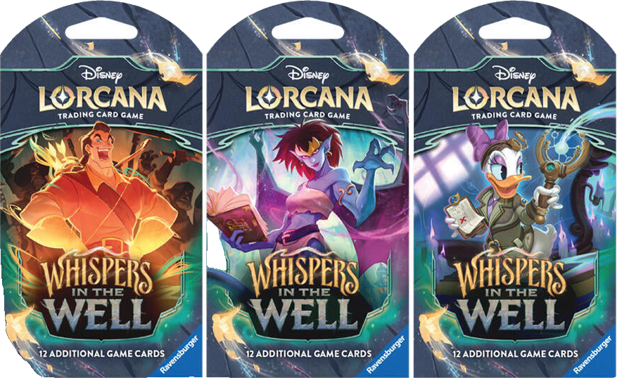disney lorcana whispers in the well sleeved booster pack art bundle set of 3